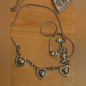 Brighton Silver & Gold Rotating Heart Necklace